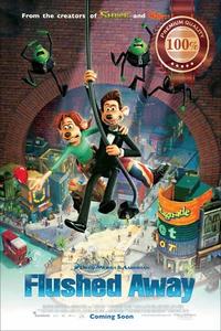 FLUSHED AWAY 2006 ORIGINAL OFFICIAL CINEMA MOVIE FILM PRINT PREMIUM POSTER - Imagen 1 de 6