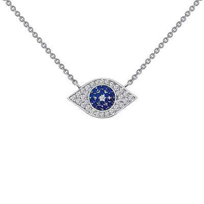 BRAND NEW Lafonn Platinum Plated 0.46CTW Evil Eye Pendant Necklace N0025CSP18 - Image 1 of 2