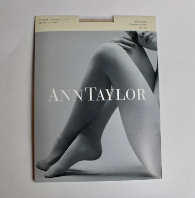 NUEVO DE COLECCIÓN 90s Ann Taylor Sheer Control Top Manguera con Lycra Champagne Med Hecho en EE. UU. Foto 1 de 4