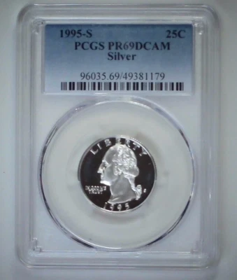 1995-S 25C Washington Quarter PCGS PR69DCAM 90% Silver 24lulo0615 - Image 1 of 4