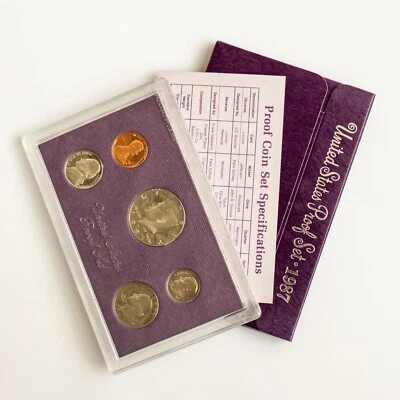 1987 S US Uncirculated Proof Mint Set - 5 Proof Coins OGP COA - Image 1 of 4