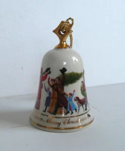 Campana musical adorno navideño de porcelana LENOX - Feliz Navidad 1991 - Imagen 1 de 6