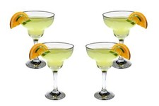 Margarita Stemmed Glasses Set 12 Oz, Crystal Clear Glassware Set of (4)