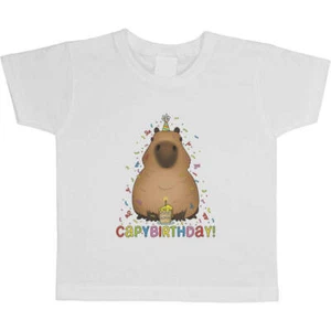 'Capybara Birthday Greeting' Children's / Kid's Cotton T-Shirts (TS038248) - Picture 1 of 6