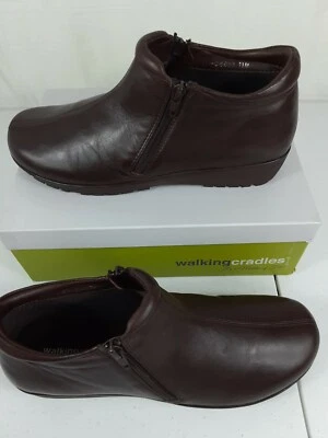 Walking Cradles Leather Ankle Boots Women's Zeno Brown Nappa Size 11M With Box - Image 1 of 4