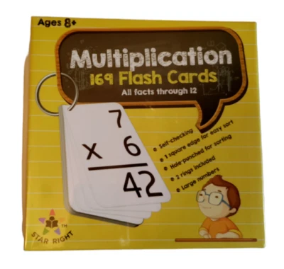 Multiplication Flashcards Star Right - Math Educational 169 Cards - New Sealed - Image 1 of 4