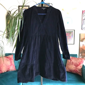 VELVET HEART size S Midnight Blue Pinwale Corduroy Tiered A-Line Shift Dress - Picture 1 of 4