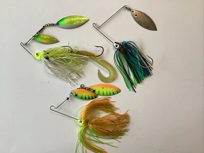 Lot Of 3 Spinnerbait Fishing Lures - Imagem 1 de 4