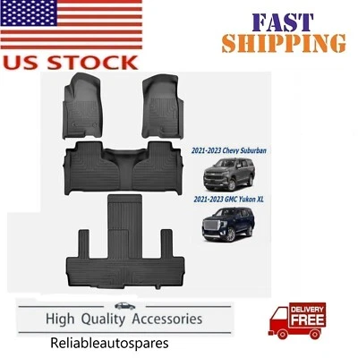 New TPE Floor Mats 2ndrow Bucket For 2021-2023 Chevrolet Suburban/gmc Yukon XL - Image 1 of 4