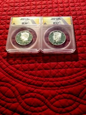 2001, 2002s SILVER Kennedy Proof Half Dollar, Graded by ANACS. DCAM - Image 1 of 2