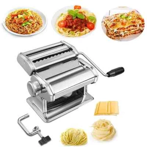Pasta Maker Spaghetty Roller Lasagne Cutter Machine Noodle Press Diy 9 Settings - Picture 1 of 10