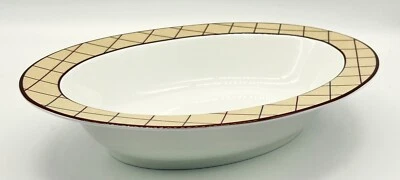 RARO 1999 RALPH LAUREN GARRISON TAZÓN DE VERDURAS OVALADO A CUADROS, EXCELENTE ESTADO Foto 1 de 4