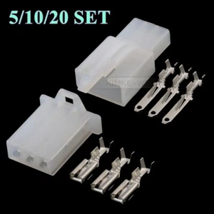 3 Pin/Way 2.8mm Electrical Connector Plug Kit For Motorbike Motorcycle Car Auto - Picture 1 of 4