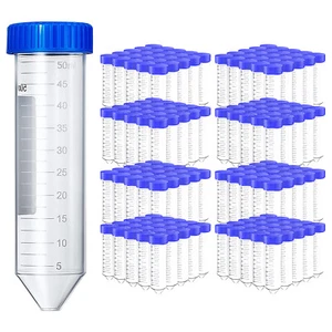 50mL Polypropylene Centrifuge Tubes w/Attached Screw Caps Sterile,Conical Bottom - Picture 1 of 18