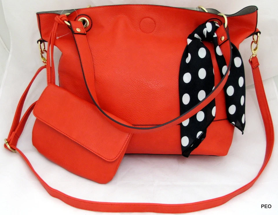 PERLINA Nueva York Rojo Bandolera Cartera Bolso de Mano Bufanda y Muñequera Nuevo Foto 1 de 4