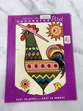 Vintage Decorative Decal MCM Rooster Chickens Cottage Kitsch Meyercord