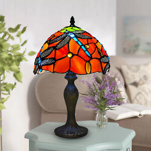 Tiffany Style 10 Inch Table Lamp Stained Glass Handcrafted Art Bedside Desk Lamp