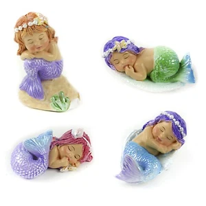 Mini Sleeping Baby Mermaids Garden Yard Desk Cute Decor Figurine Gift Hawaii - Picture 1 of 9