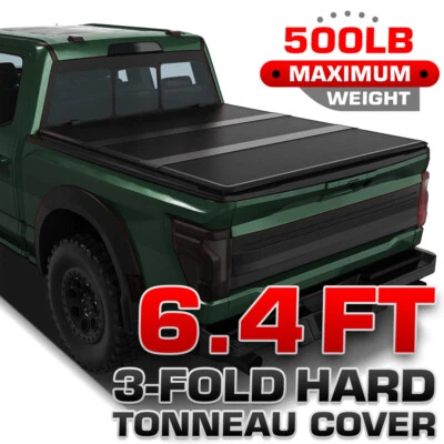 Hard Tri-Fold Truck Tonneau Cover Fits 2003-2025 Dodge Ram 1500 2500 3500 Black - Image 1 of 4