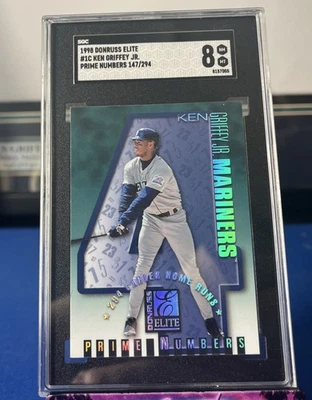 Donruss Elite 1998 números primos #1C Ken Griffey Jr./294 SGC 8 Foto 1 de 2