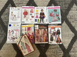 Lot Of 9 Baby Toddler Clothes Sewing Patterns Simplicity McCalls Uncut Costumes - Picture 1 of 3