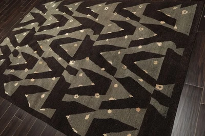 6x9 Tibetano Hand Knotted Wool & Silk Brown Tibetan Modern & Contemporary Rug - Image 1 of 4