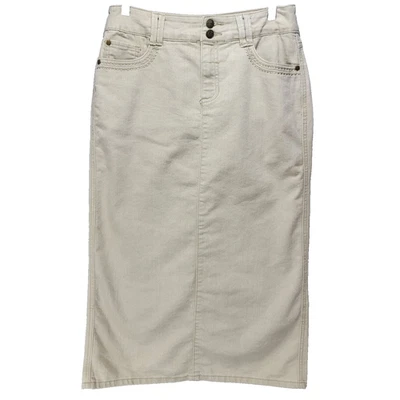 Falda Christopher and Banks Mujer 4 Elástica Caqui Tostada Larga Bordada Occidental Foto 1 de 4