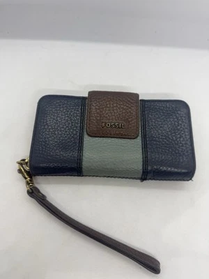 fossil wallet Womens Blue Credit Card Holder Coin Purse - image 1 of 4