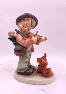 Goebel Hummel Puppy Love Figurine HUM 86 TMK 5 W. Germany Boy with Violin & Dog - Picture 1 of 7