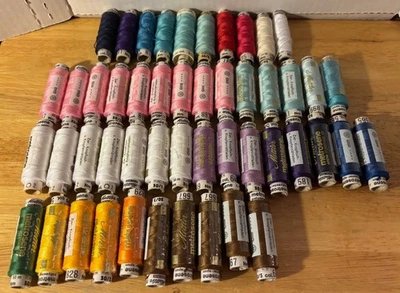 Vintage Lot of 49 Mettler Metrosene Sewing Thread 55yds per Spool Polyester - Image 1 of 4