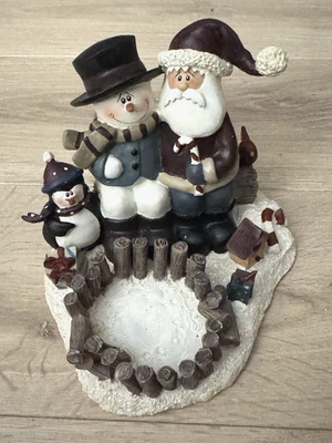 Yankee Candle Fogata Diseño Muñeco de Nieve Papá Noel Pingüino Navidad Té Luz Soporte Foto 1 de 4