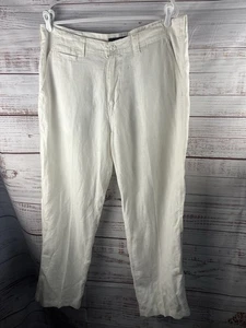 Sean John Pants Mens 38 White 100% Linen Straight Leg Beachy Casual Neutral - Picture 1 of 8