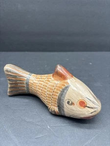 Vintage Tonala Mexican Pottery Fish Figurine - Picture 1 of 8