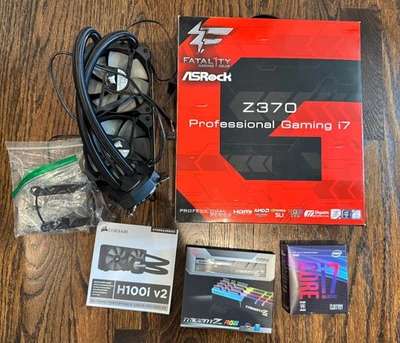 Pacchetto Home Server 10 GB: I7-8700k, ASRock Mobo 10 GB, 32 GB RGB Ram, dispositivo di raffreddamento a liquido - Immagine 1 di 4