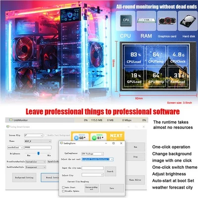 ⊹3.5 Inch IPS LCD Monitor Display Computers Monitor CPU GPU Monitoring - Image 1 of 4
