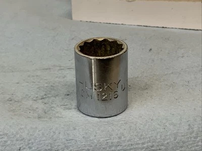 Husky CM-1216, 1/2in.   1/4 Drive 12pt. Socket, -marked- USA - Image 1 of 4