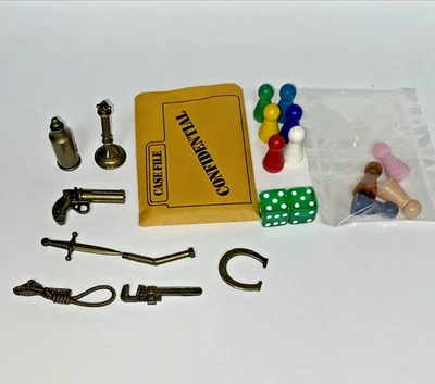 Piezas de repuesto Clue Master Detective 1988: 10 armas de dados sospechosos peones Foto 1 de 2