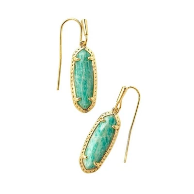 Kendra Scott Eva 14K Gold Over Brass Amazonite Drop Earrings Turquoise Magnesite - Image 1 of 4
