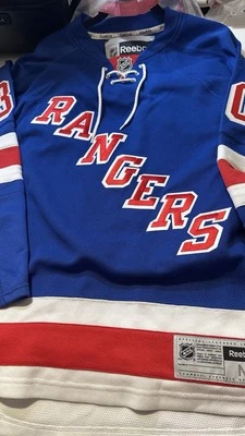 Henrik Lunquist, Dark Blue Rangers Reebok Jersey Size Medium Autograph Signature - Image 1 of 4