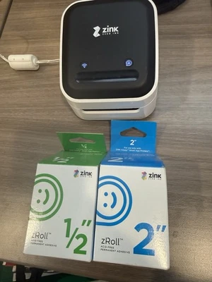 Zink hAppy Smart App Printer Zero Ink Wireless Technology + 2 Rolls 2” And 1/2” - Image 1 of 4
