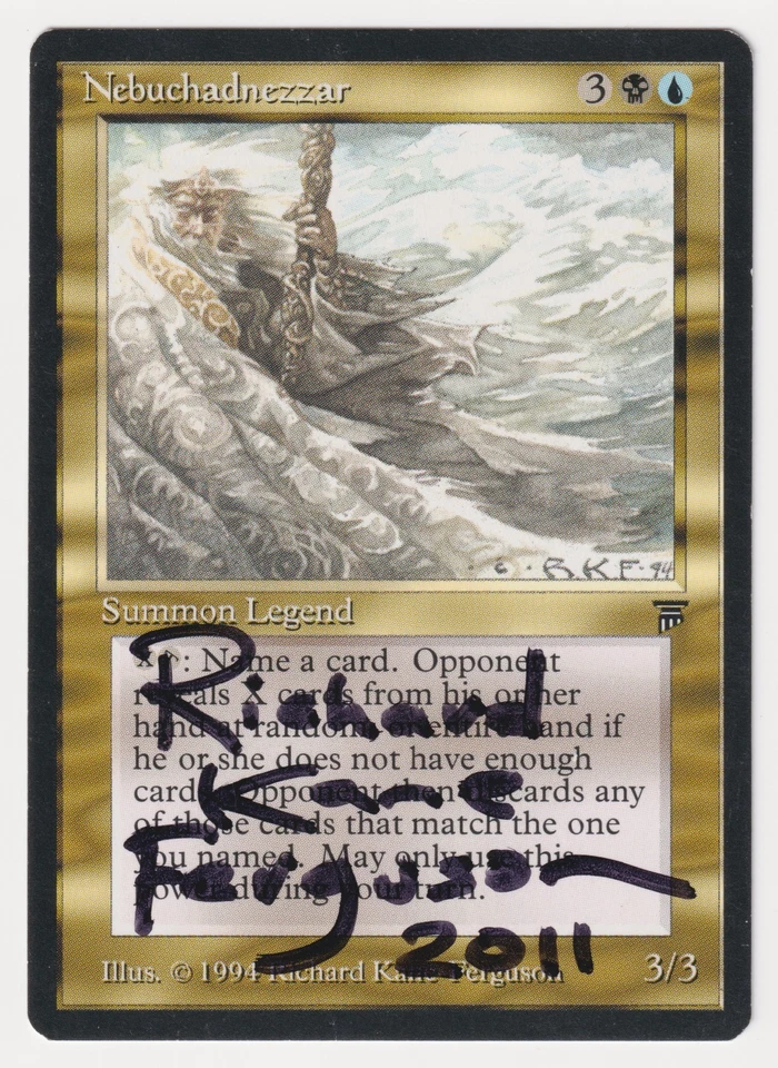 Signed Nebuchadnezzar MP Legends English Artist Richard Kane Ferguson MTG Magic! - Image 1 of 2