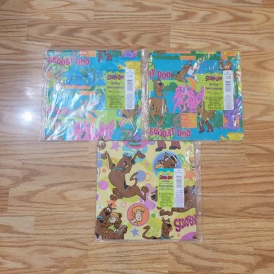 Lot Of 3: NOS Vtg 1999 2000 New Hallmark Scooby Doo Gift Wrap Wrapping Paper - Image 1 of 4
