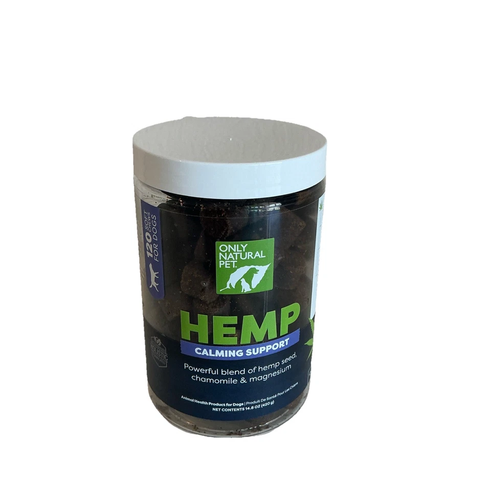 Solo masticables suaves con soporte calmante de cáñamo natural para mascotas - 120 unidades - caduca: 26/04 Foto 1 de 4