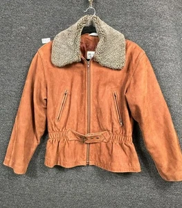 Brandon Thomas Leather Jacket Full Zip Removable Fur Collar  Fully-Lined Size S - Picture 1 of 11