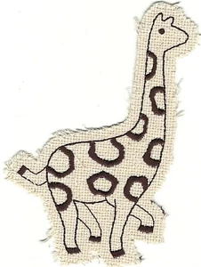 Toppa ricamata giraffa safari bambini marrone 5" pollici - Foto 1 di 1