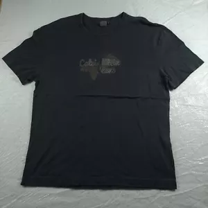 Calvin Klein Jeans Shirt Y2K Black Faded Short Sleeve Adult Mens Size XL Cotton - Picture 1 of 8