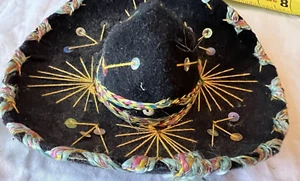Small Decorative Black Sombrero - Pre-owned - Picture 1 of 6