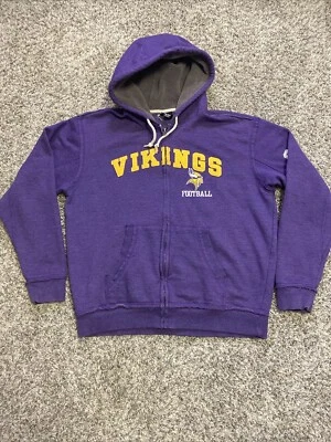 Minnesota Vikings Sudadera con Capucha NFL Para Hombres GRANDE Púrpura Cremallera Completa Chaqueta Foto 1 de 4