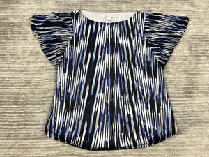 Liz Claiborne Top Womens Small Blue Short Sleeve Semi Sheer Polyester Casual - Picture 1 of 11