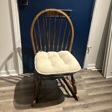 Vintage Antique Child’s Nichols & Stone Co. Rocking Chair with White Cushion 